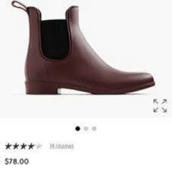 JCREW Matte Chelsea rain boots in dark burgundy - Picture 2 of 9